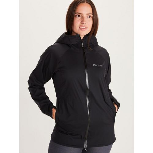 Marmot Rain Jacket Black NZ - PreCip Stretch Jackets Womens NZ9367285
